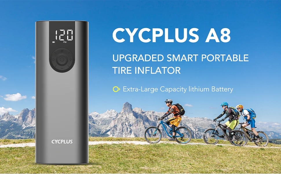 สูบลมเอนกประสงค์ CYCPLUS A8 ELECTRIC AIR PUMP สามารถสูบลมได้สูงสุดถึง 150Psi ทนทาน แบตอึดครับ