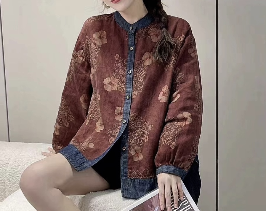 เสื้อผ้าฝ้ายลายดอกไม้