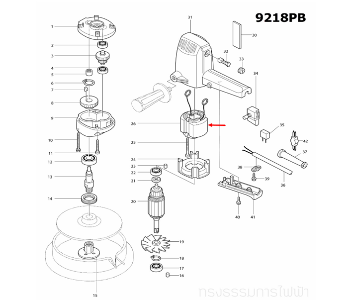 ฟิลคอยล์ Makita มากีต้า 9218B, 9218PB (แท้) ##