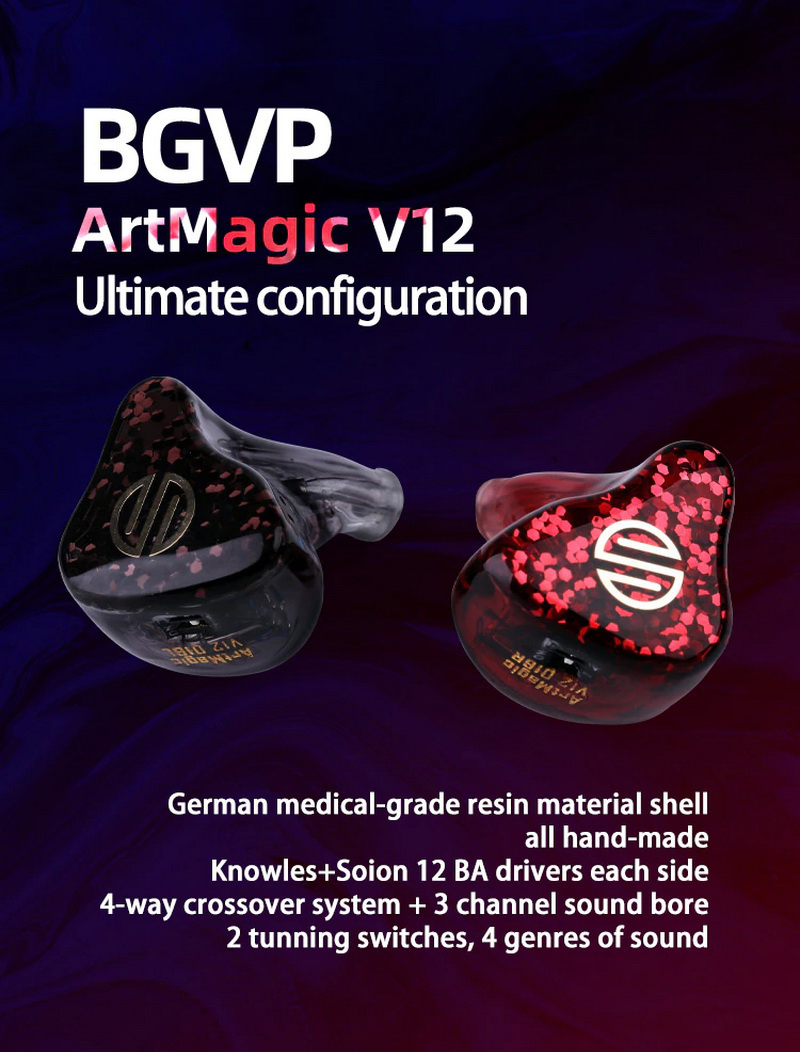 ขาย หูฟัง CIEM BGVP V12 หูฟังหล่อหู 12 ไดรเวอร์ Knowles+Sonion ประกันศูนย์ไทย