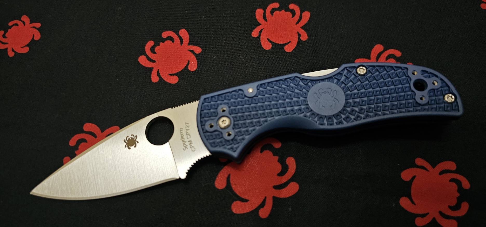 Spyderco Native 5 Lightweight Lockback Knife Blue FRN (3" Satin SPY27)