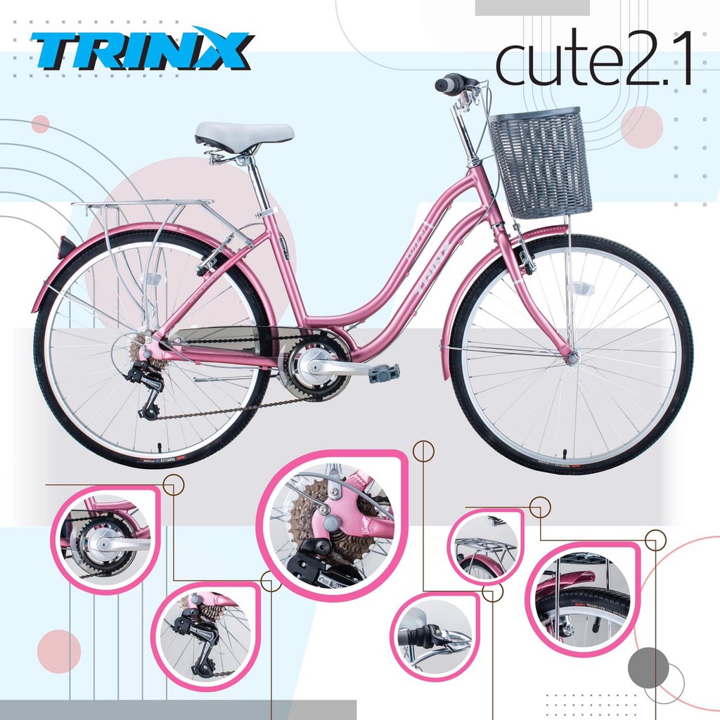 จักรยานแม่บ้าน TRINX CUTE2.1 เฟรมเหล็ก 7 สปีดชิมาโน่, TRINX MY2020