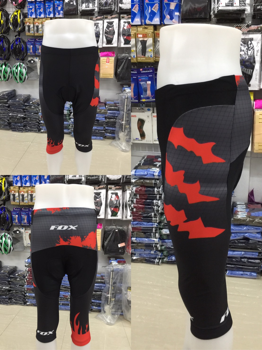 กางเกงปั่นจักรยาน Proteam cycling pants ขาสี่ส่วน (เป้าเจล 12D พร้อมแถุบซิลิโคนปลายขา (4 ส่วน)