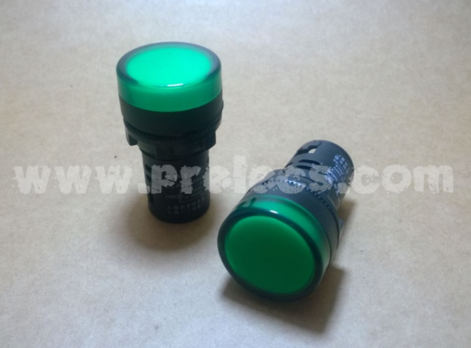Pilot Lamp 220VAC สีเขียว 22mm