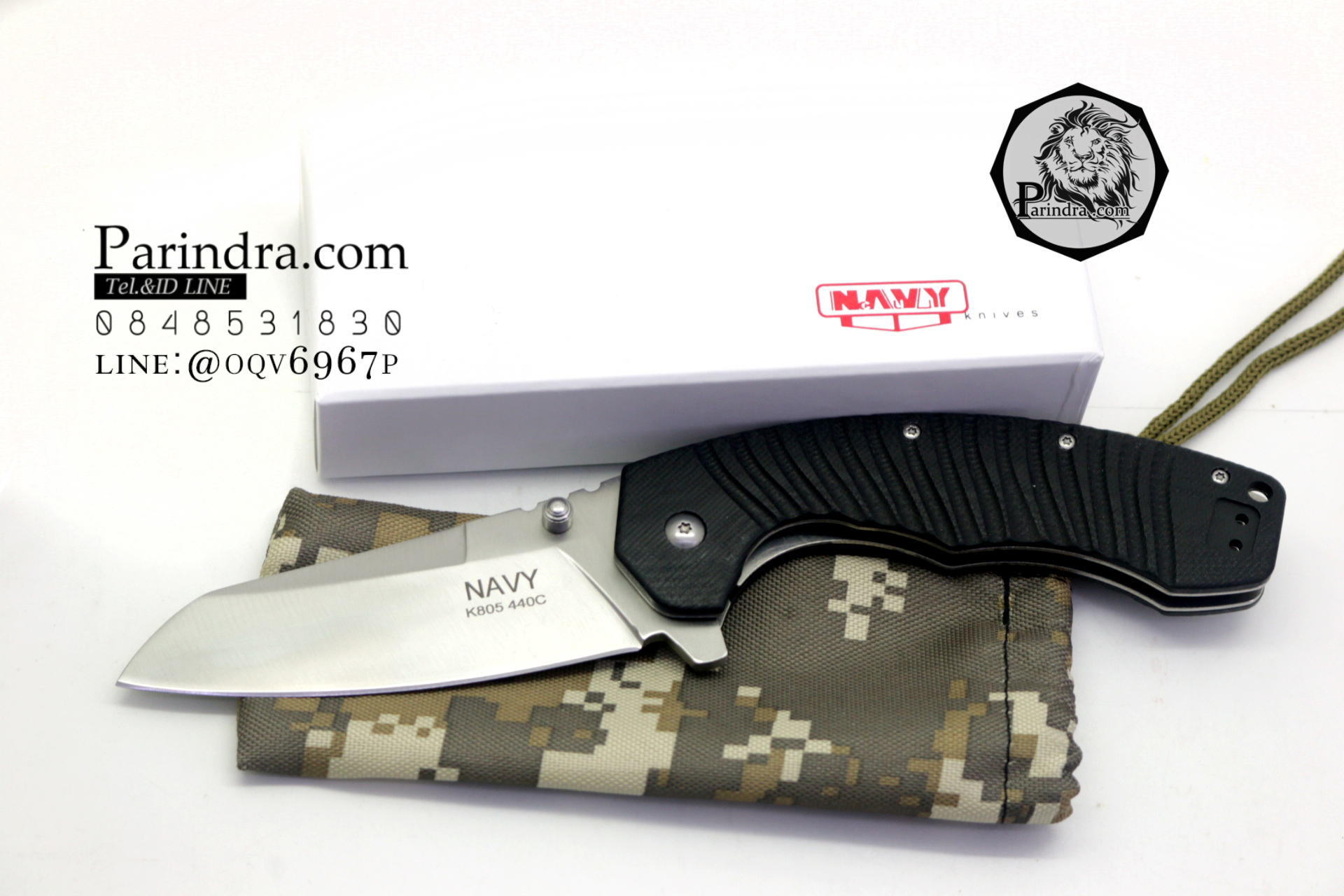 มีดพับ Navy รุ่น K805B สีดำ ด้าม G10 ทรงสวย ของแท้ 100%