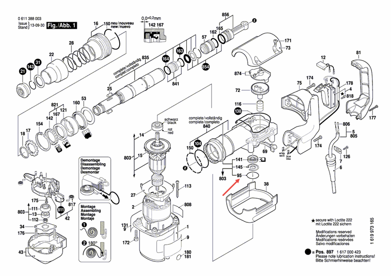 ยางโอริง เครื่องสกัดคอนกรีต Bosch รุ่น GSH500 #95 Pn.1610210173 (แท้) ##(*)