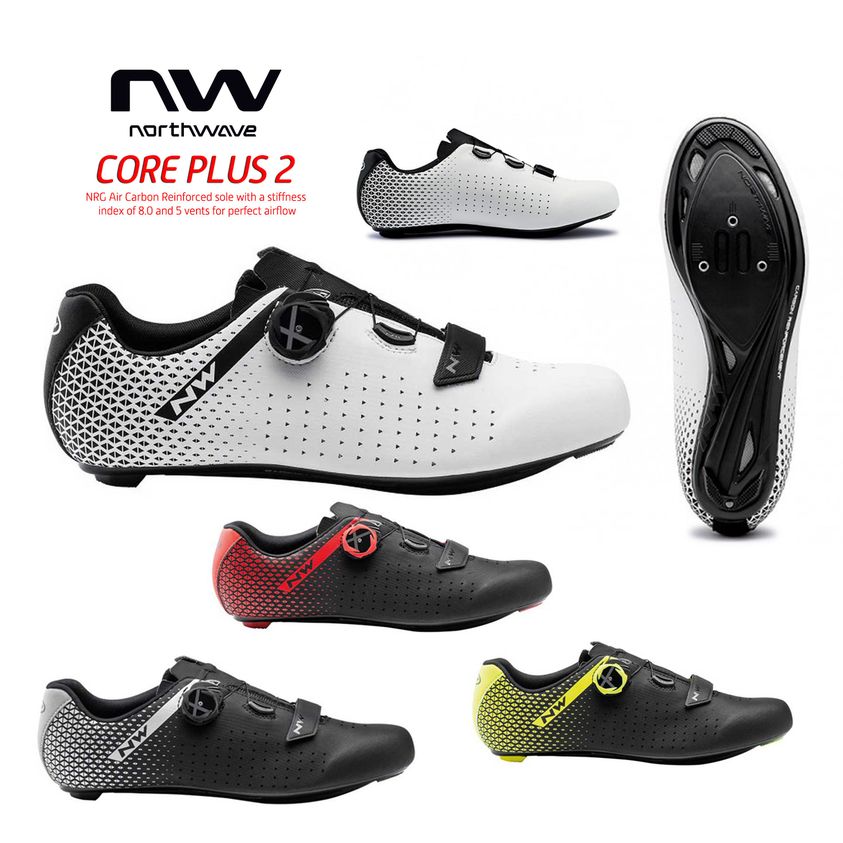 NORTHWAVE CORE PLUS SCARPE 2019 Road Shoes (Carbon Mixed Sole)