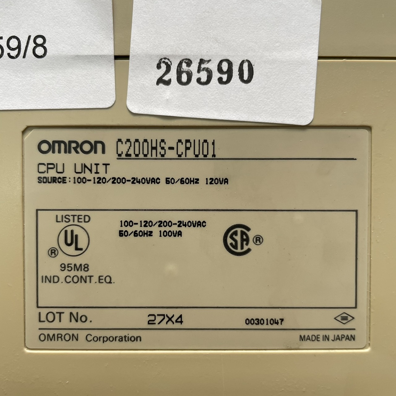 C200HS-CPU01 PLC " OMRON "