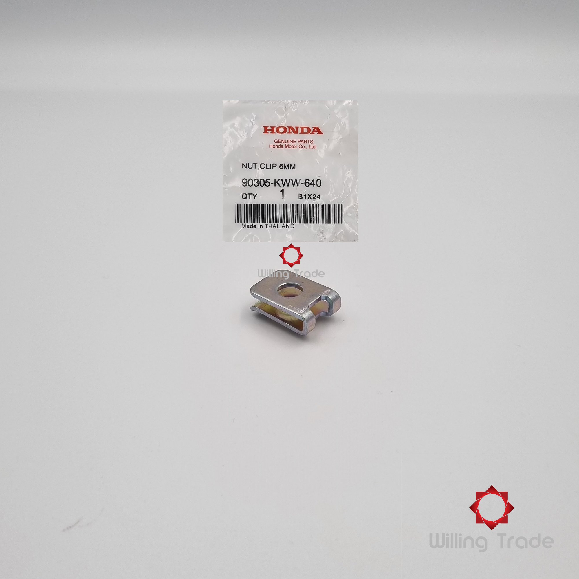 น๊อตคลิ๊ป 6 มม. (B164)HONDA: (90305-KWW-640) WAVE110I, WAVE125I และรุ่นอื่นๆ [แท้ศูนย์ 100%] NUT CLIP 6 MM.