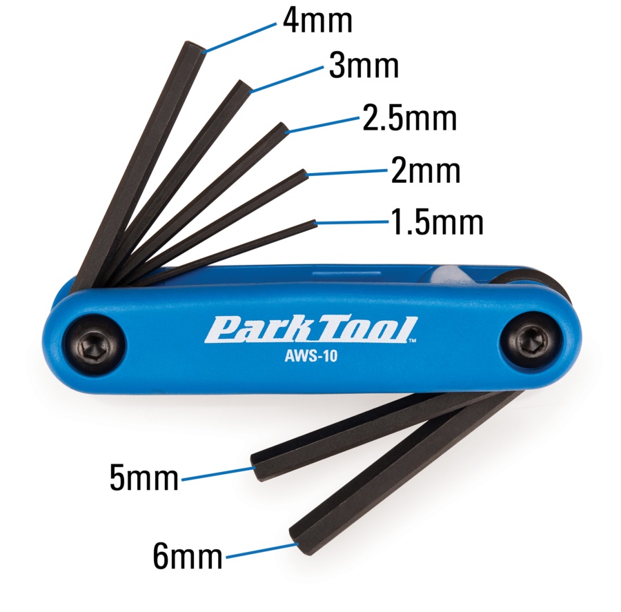 ชุดประแจหกเหลี่ยมพับได้ PARKTOOL รุ่น AWS-10 FOLD-UP HEX WRENCH SET