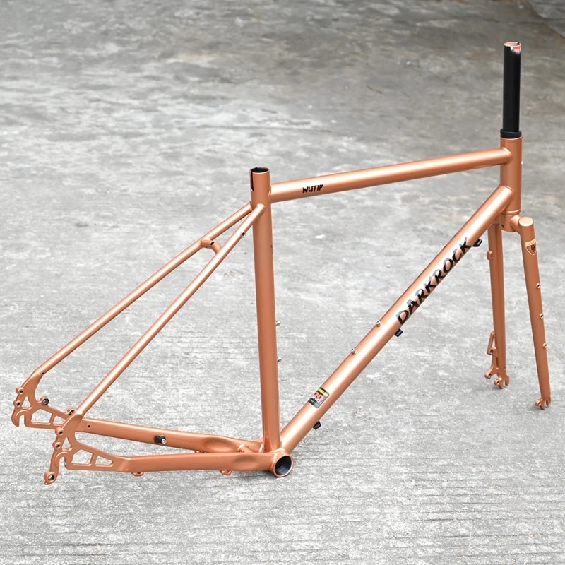 DARKROCK WUTIP Gravel & Cyclocross Frame 700C – Champagne Gold/Deep Purple | Cr-Mo Fork