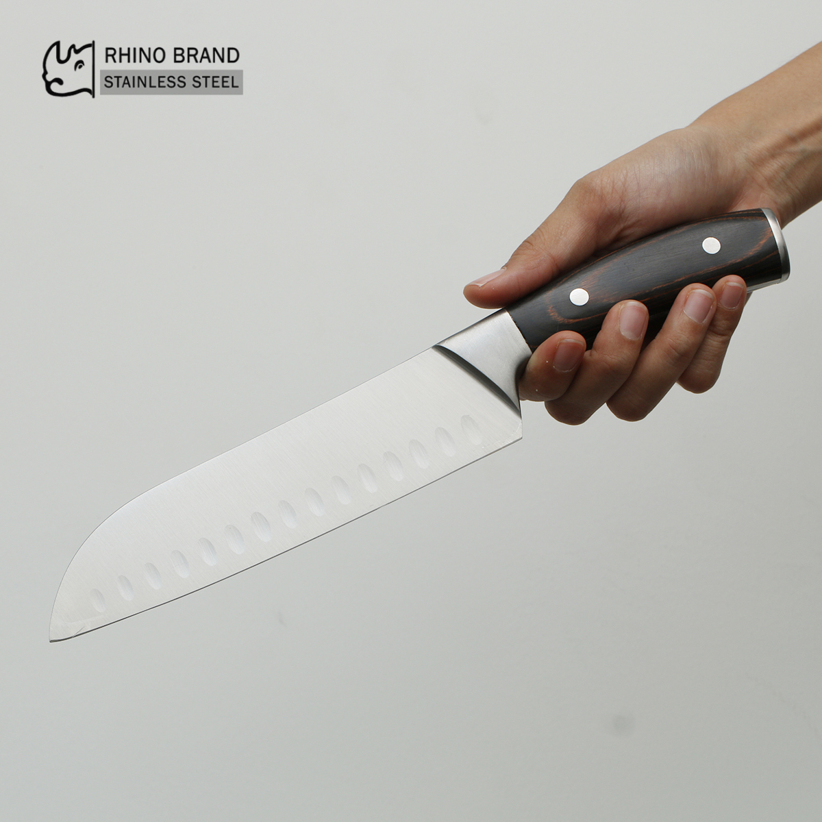 มีดทำครัวซันโตกุ RHINO BRAND PREMIUM No.7924 SANTOKU KNIFE แสตนเลส ของแท้ 100%