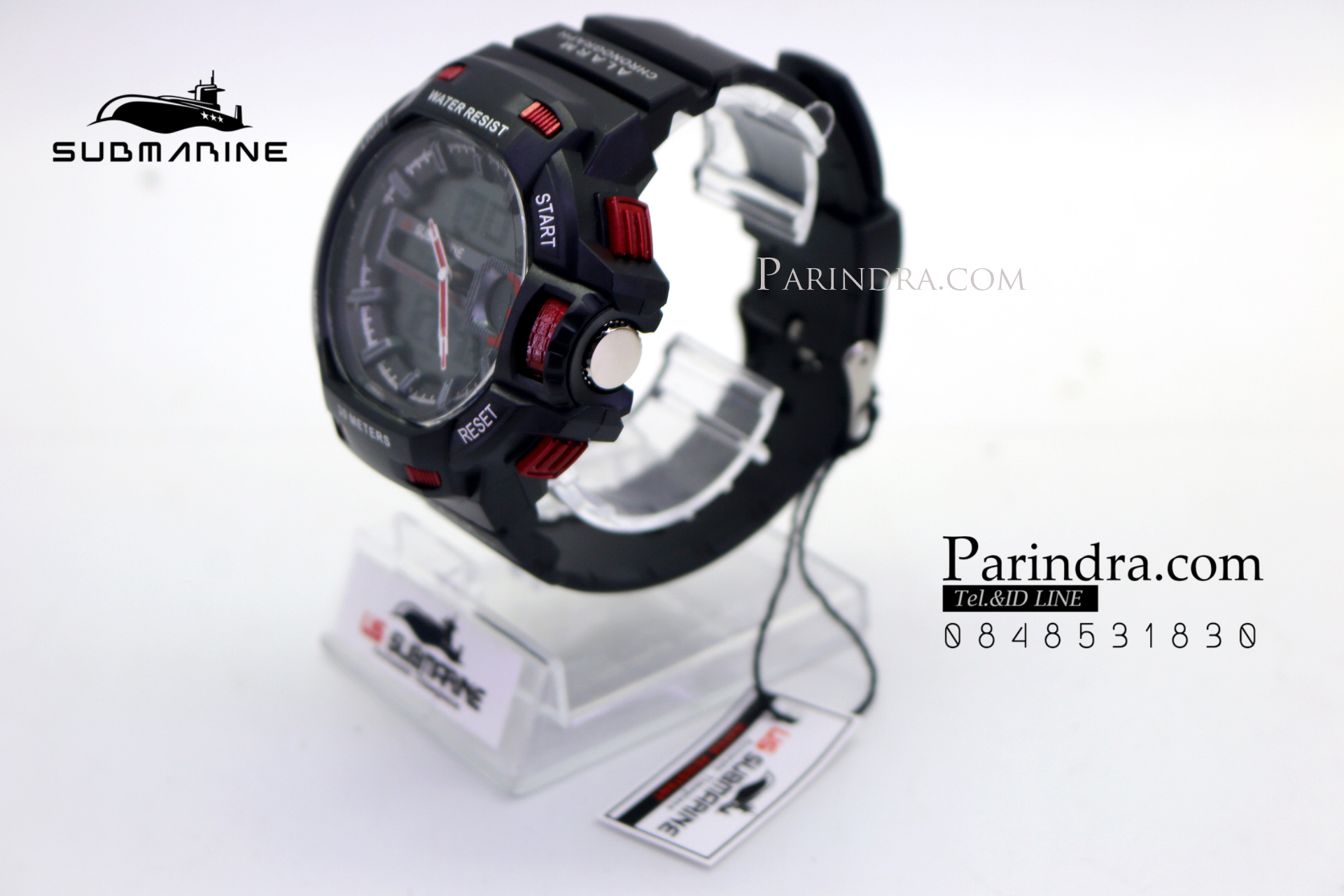 นาฬิกา US submarine TP3180M ดำ-แดง ทรง sport