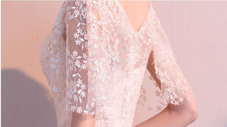 Pro-order เดรสสวย ถ่ายพรีเวดดิ้ง สวยหวาน ลูกไม้ (ซิปหลัง)