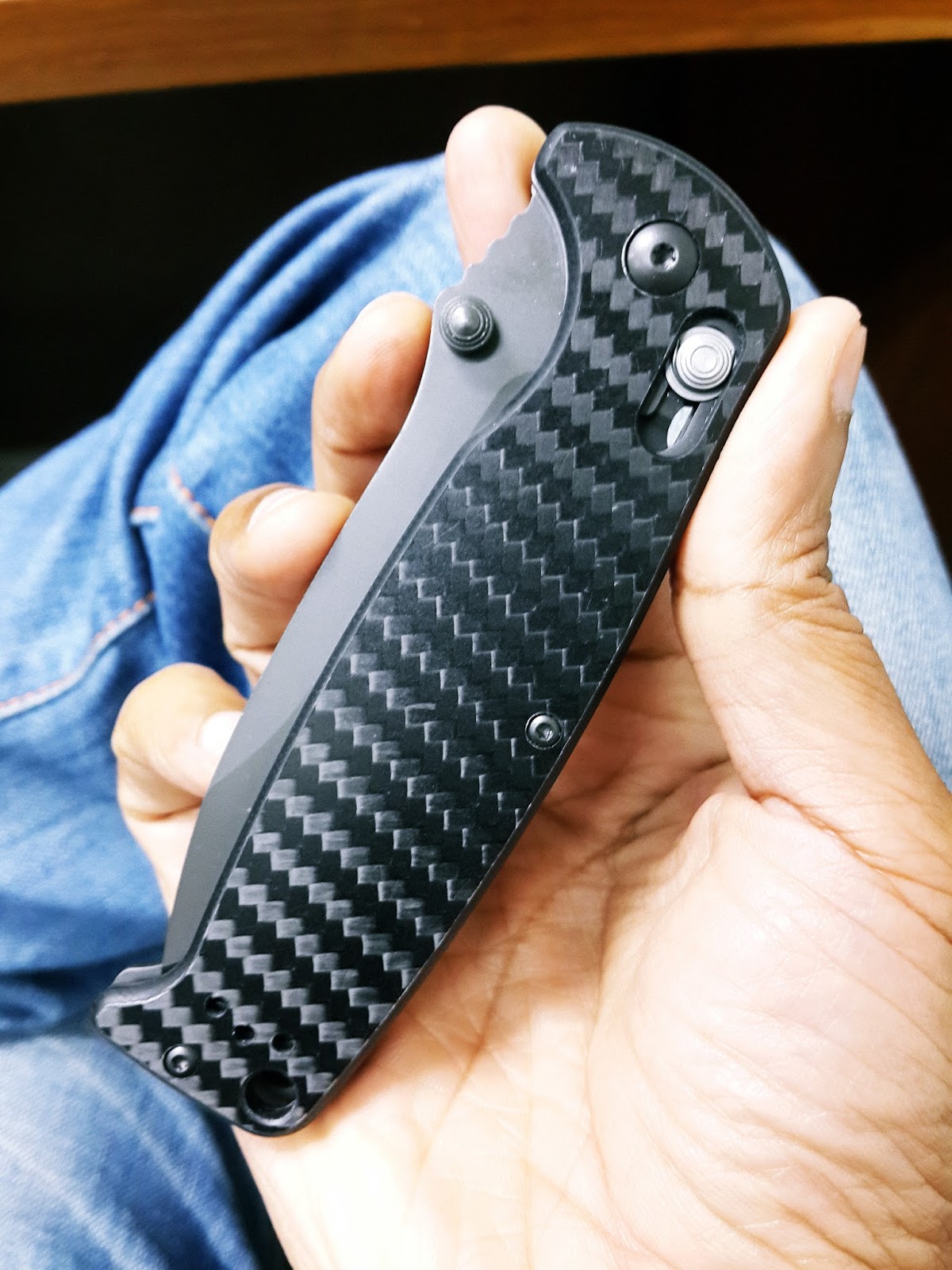 มีดพับ Ganzo กานโซ่ รุ่น Ganzo G7413CF ด้ามลายคาร์บอนไฟเบอร์ ของแท้ 100%