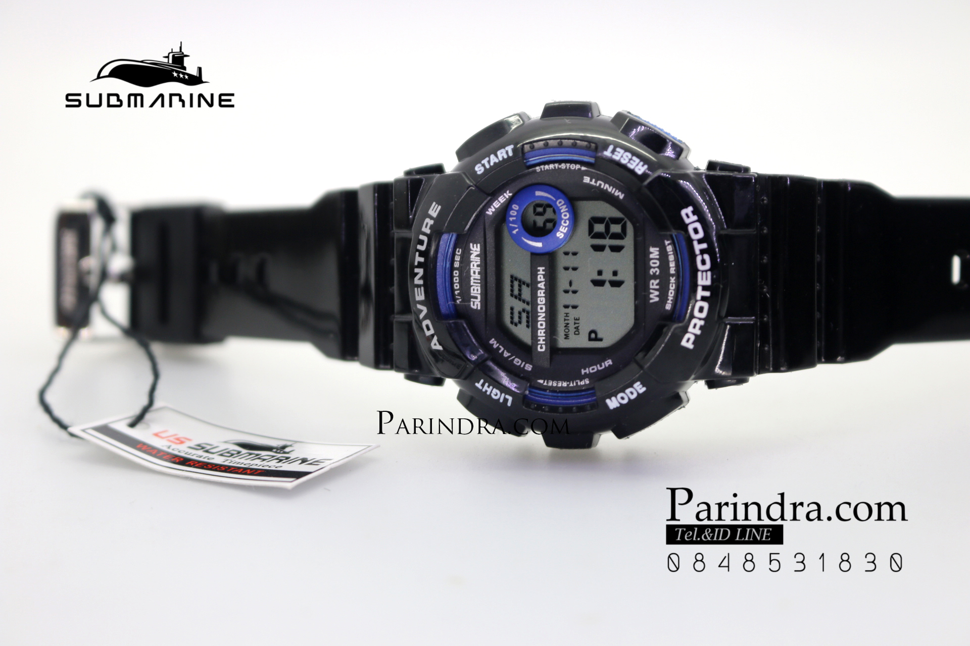 นาฬิกา US submarine รุ่น TP1351L ระบบดิจิตอล ขนาดเล็กเท่า Baby-G สีดำ-น้ำเงิน
