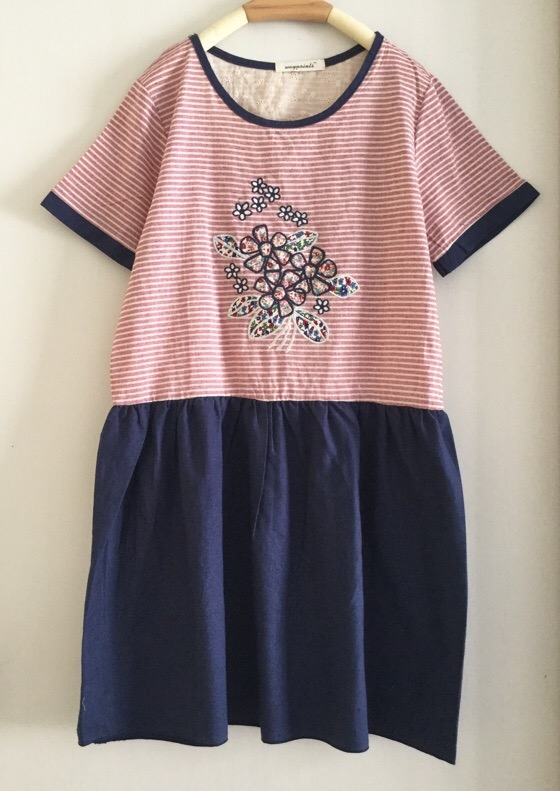 เสื้อ/เดรสผ้าฝ้ายลายทาง