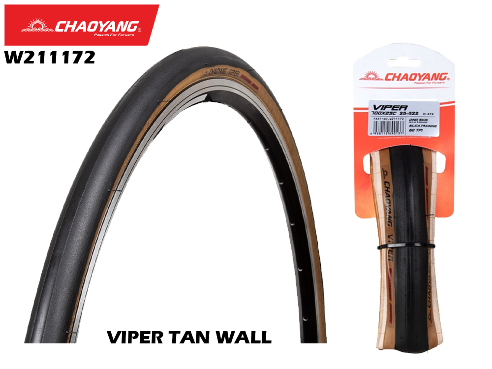 ยางนอกเสือหมอบ Chaoyang VIPER TANWALL Folding 700x25C W211172 ขอบพับ