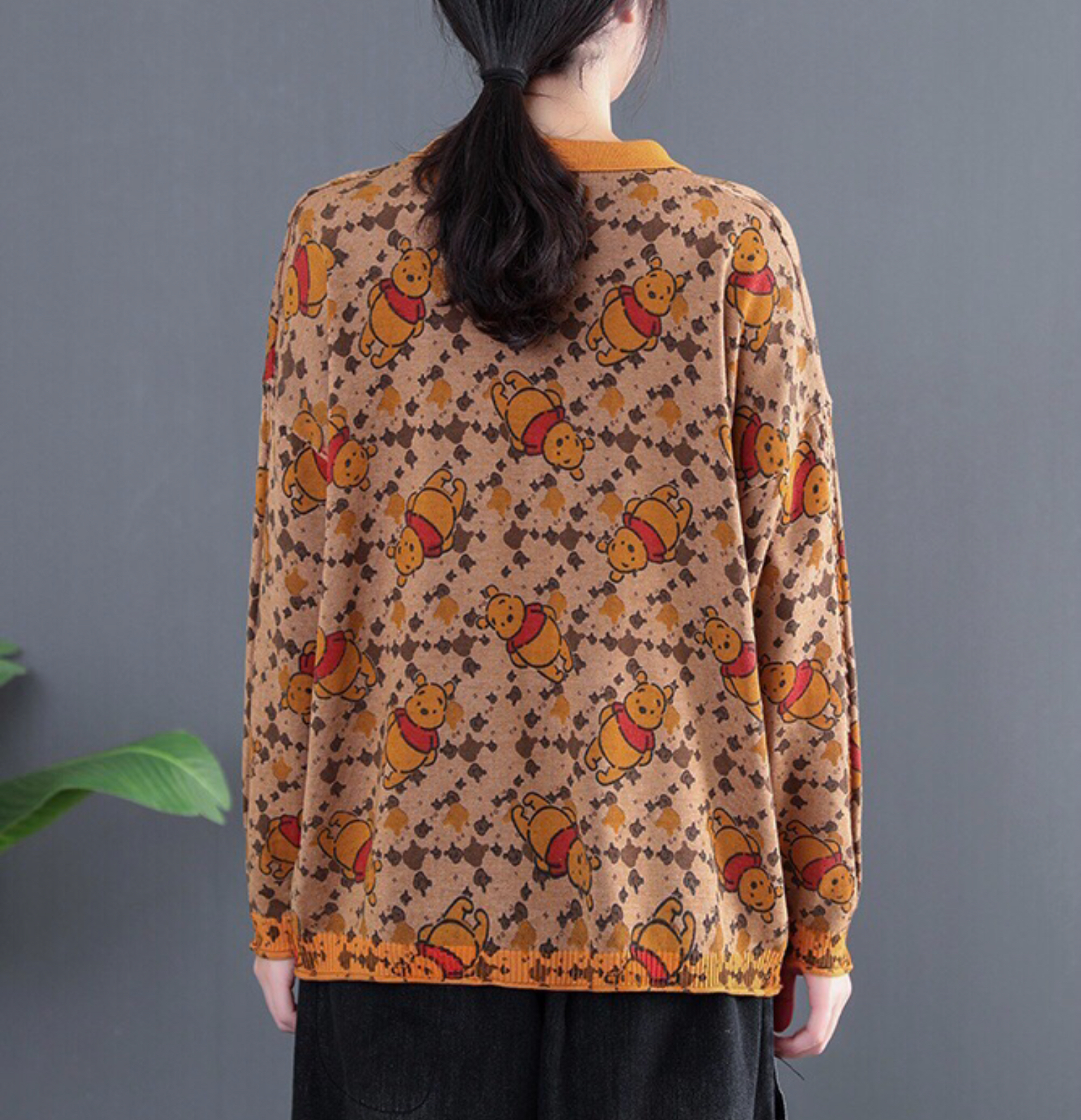 เสื้อไหมพรมลายหมีพูห์