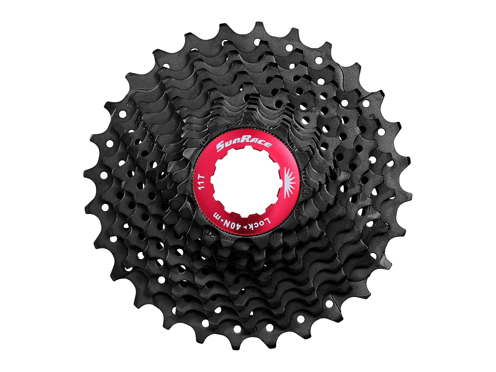 เฟืองหมอบ SUNRACE, 11-36t, 11-Speed Road Cassette, CS-RX1 มีสีดำและสีเงิน