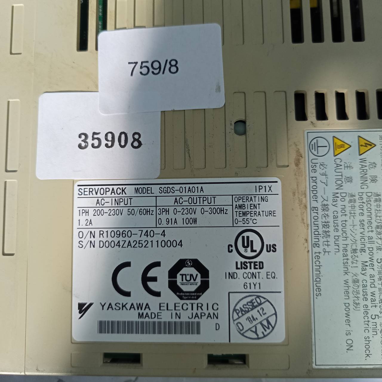 SGDS-01A01A SERVO DRIVE " YASKAWA "