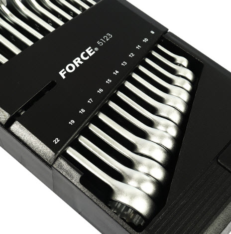 ชุดประแจแหวนข้างปากตาย [mm.] (12ชิ้น) ฟอร์ซ (FORCE) Pn.5123