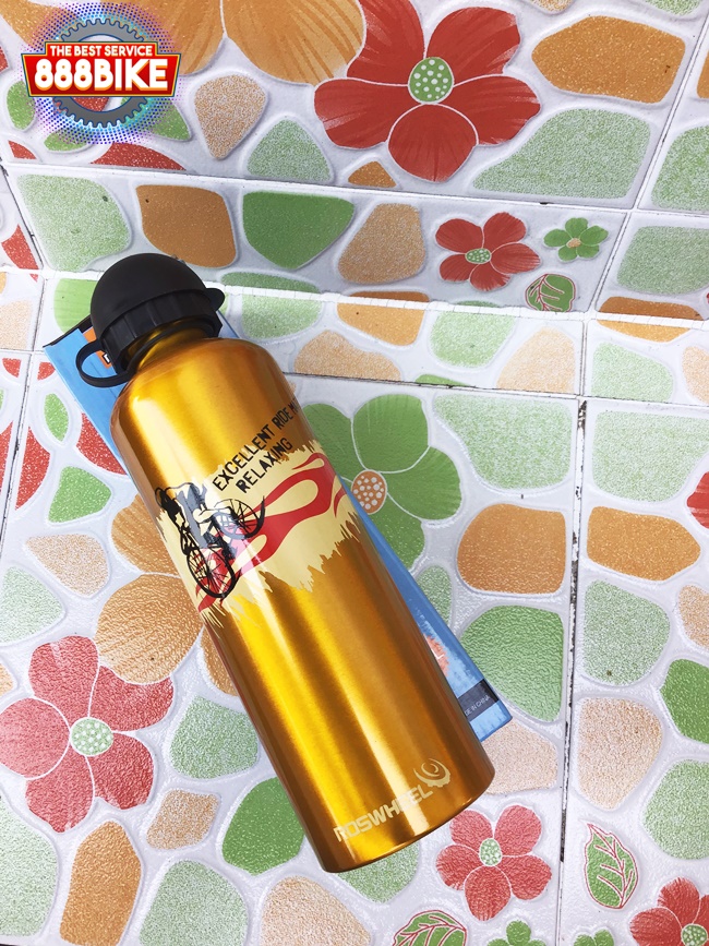 กระป๋องน้ำ อลูมิเนียม Roswheel 750มล. (52136)มีสีทอง