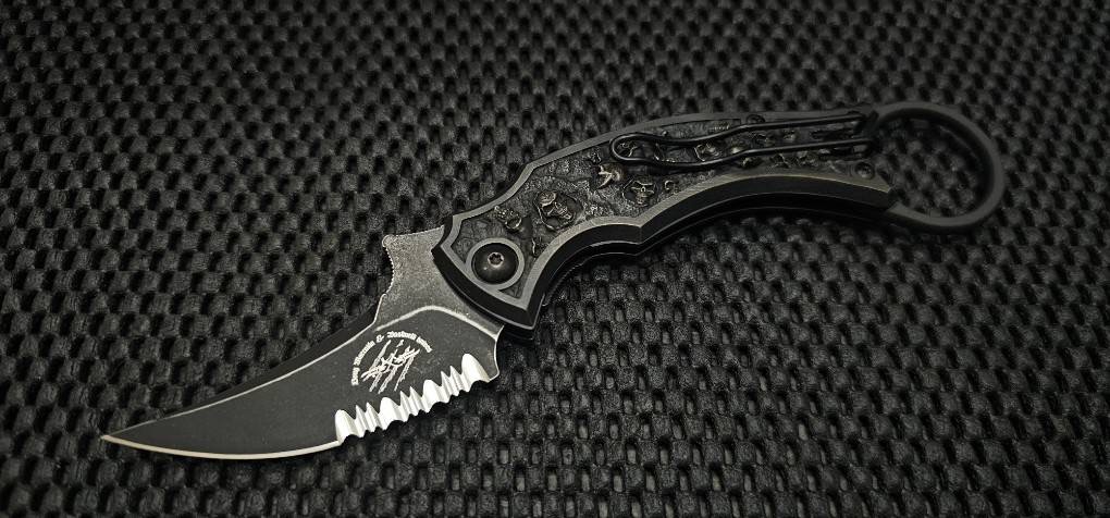 Bastinelli Creations Mako Linerlock Serrated Bronze