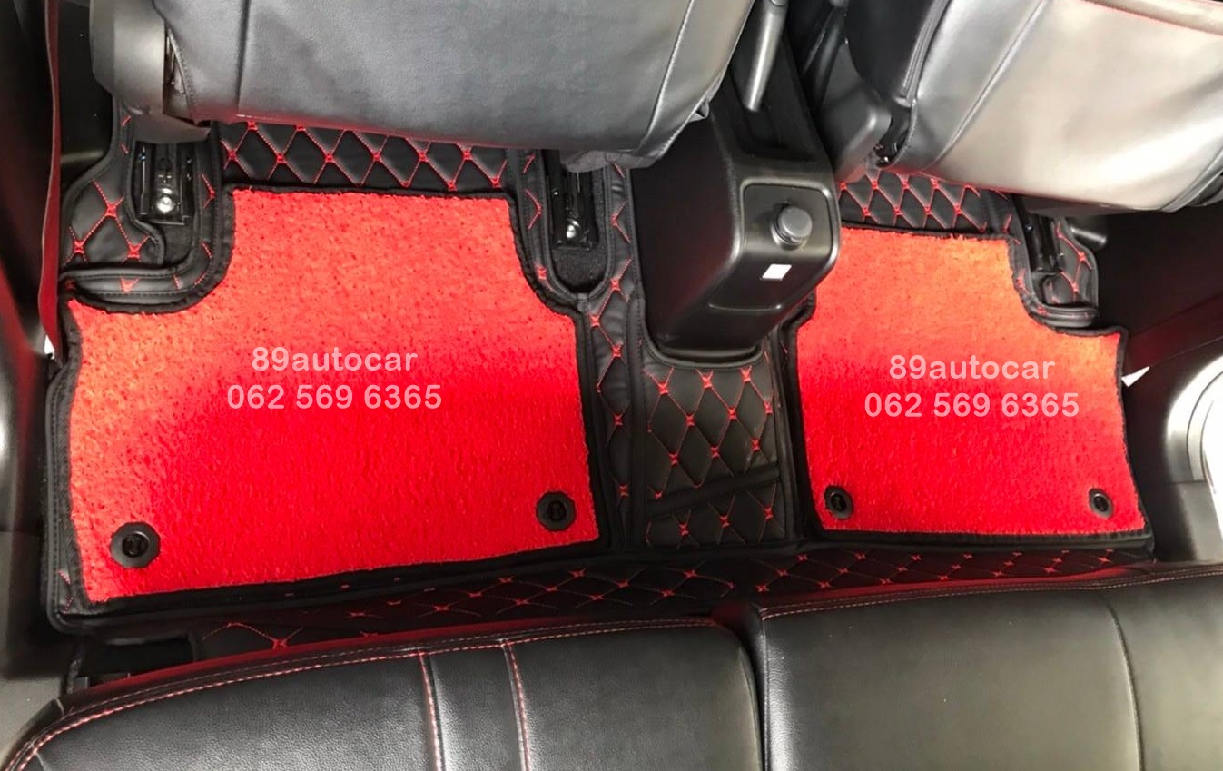 ผลิตพรมรถยนต์ Suzuki Ertiga 2019-2021 ปูพรม7D สีดำด้ายแดง + พรมดักฝุ่นสีแดงขอบดำ เต็มคัน