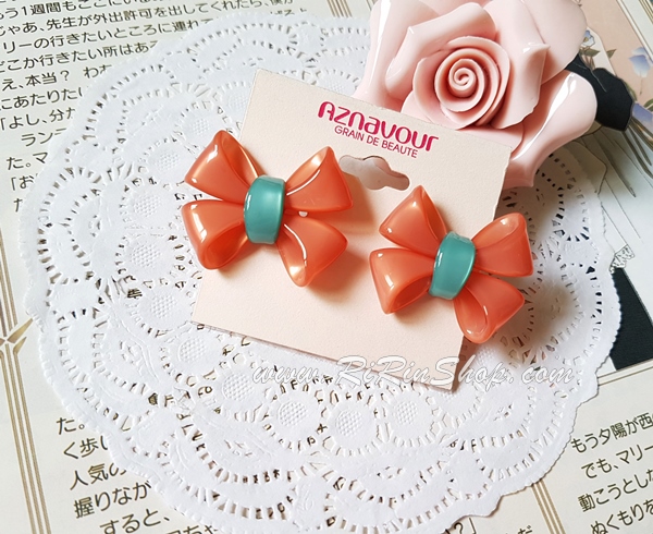 Aznavour ต่างหู, ตุ้มหู เซลลูโลสโบว์ ( Peach )