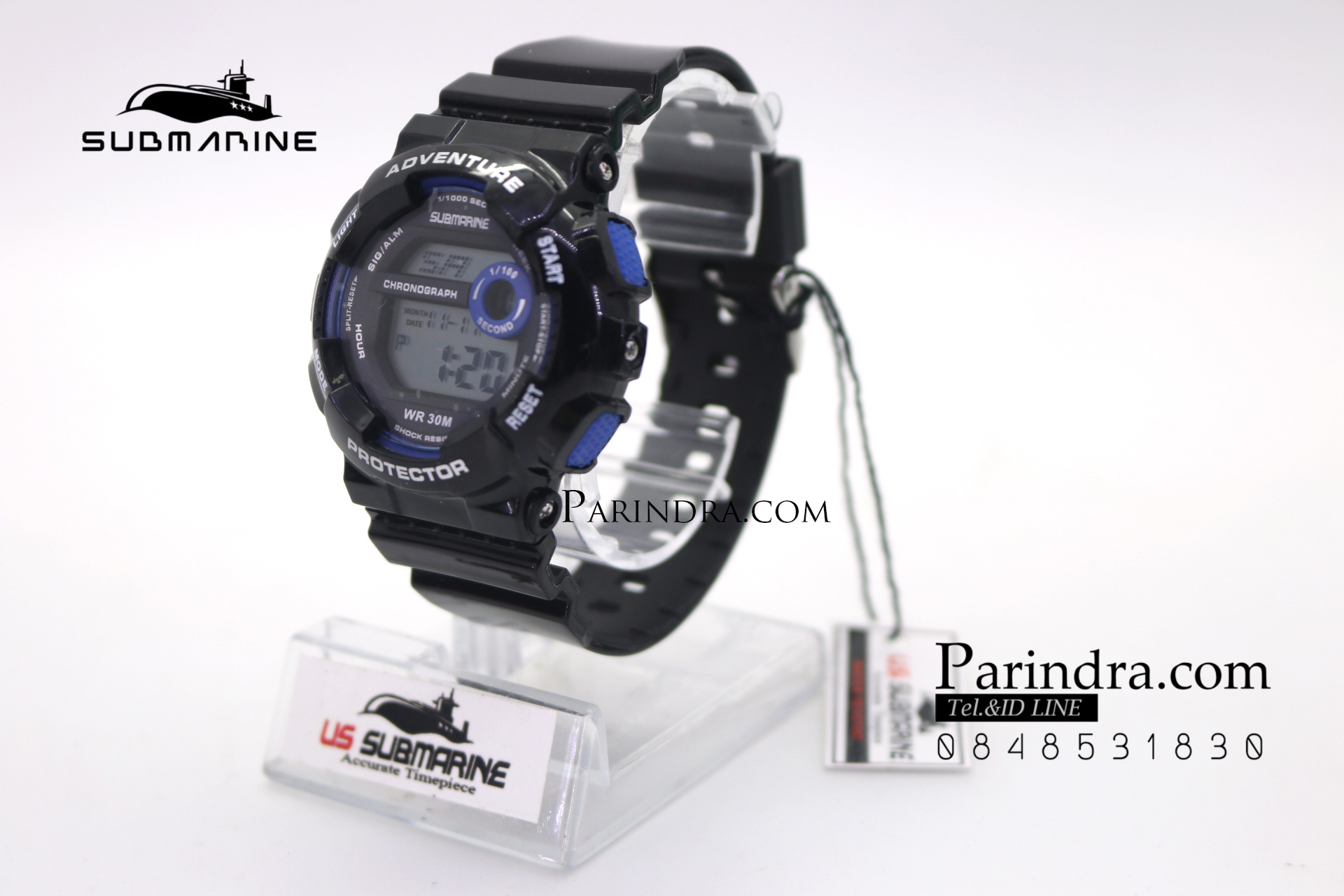 นาฬิกา US submarine รุ่น TP1351L ระบบดิจิตอล ขนาดเล็กเท่า Baby-G สีดำ-น้ำเงิน
