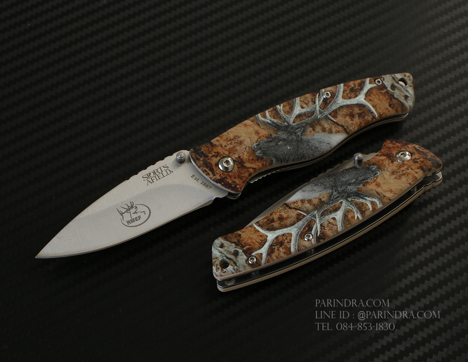 มีดพับ SPORTS AFIELD KNIFE TOOLS ด้ามลายกวาง Elk