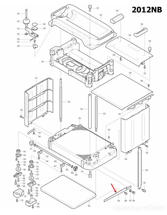ARM แท่นไสไม้ Makita 2012NB [#149] Pn.344818-2 (แท้)