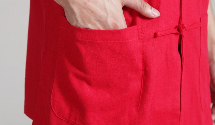 Pre-order ชุดจีน เสื้อจีนชาย แขนสั้น ผ้าฝ้าย สีขาว ปักลายมังกร