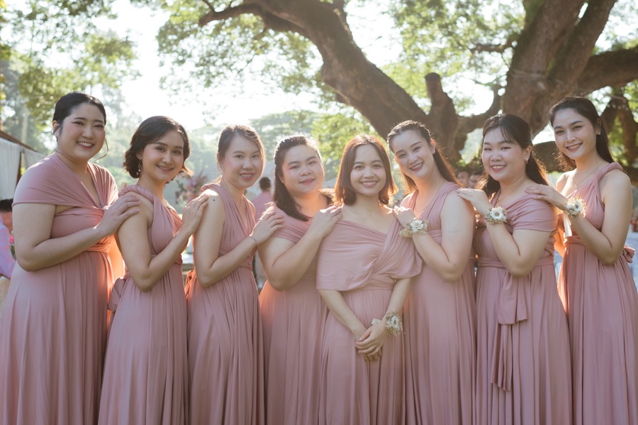 ชุดเพื่อนเจ้าสาว สีชมพู อินฟินิตี้ Pink.96#