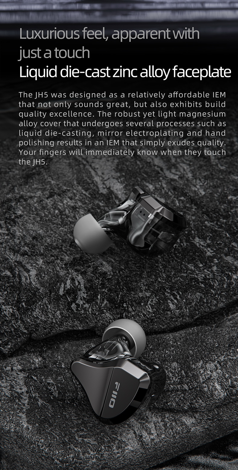 FiiO Jade Audio JH5 หูฟัง IEMs Hybrid 5 ไดรเวอร์ 1DA+4BA รองรับ Hi-Res ประกันศูนย์ไทย