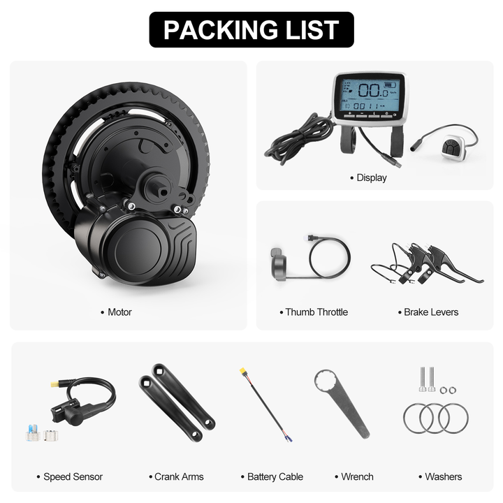 TONGSHENG Mid Drive Motor Conversion Kit – DIY Electric Bike Conversion Kit