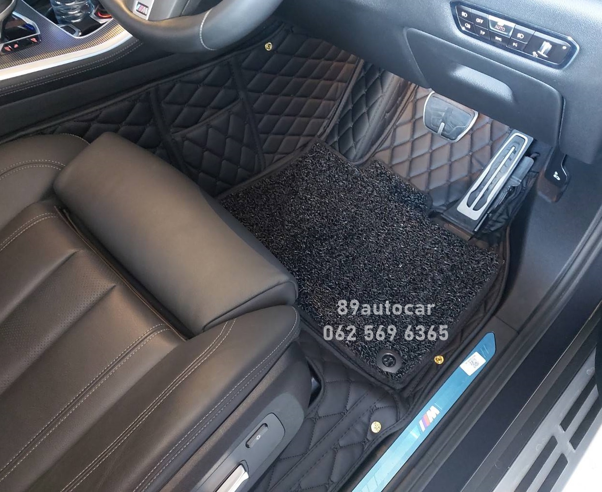 ผลิตพรมปูพื้นรถยนต์ BMW X5 2021 ปูพรม7D สีดำล้วน + ท้าย