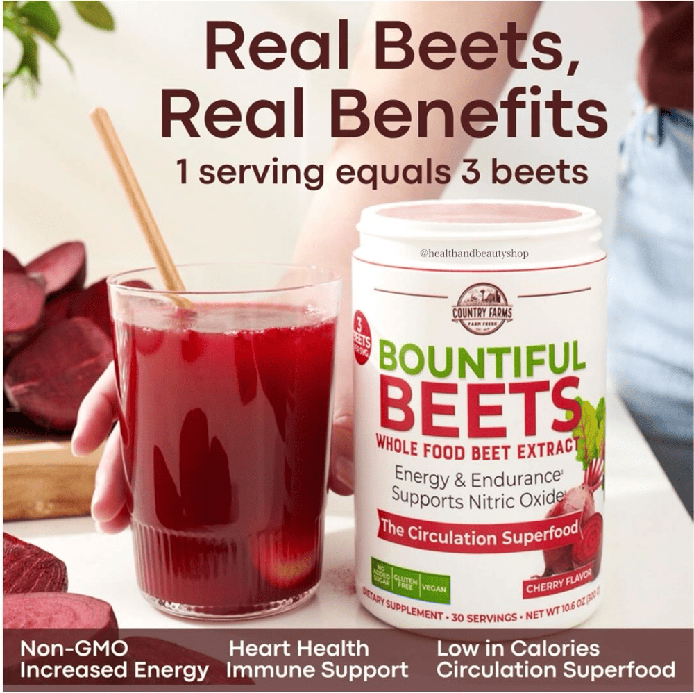 Country Farms Bountiful Beets Whole Food Beet Extract Cheerry Flavor 10.6 oz(300 g)