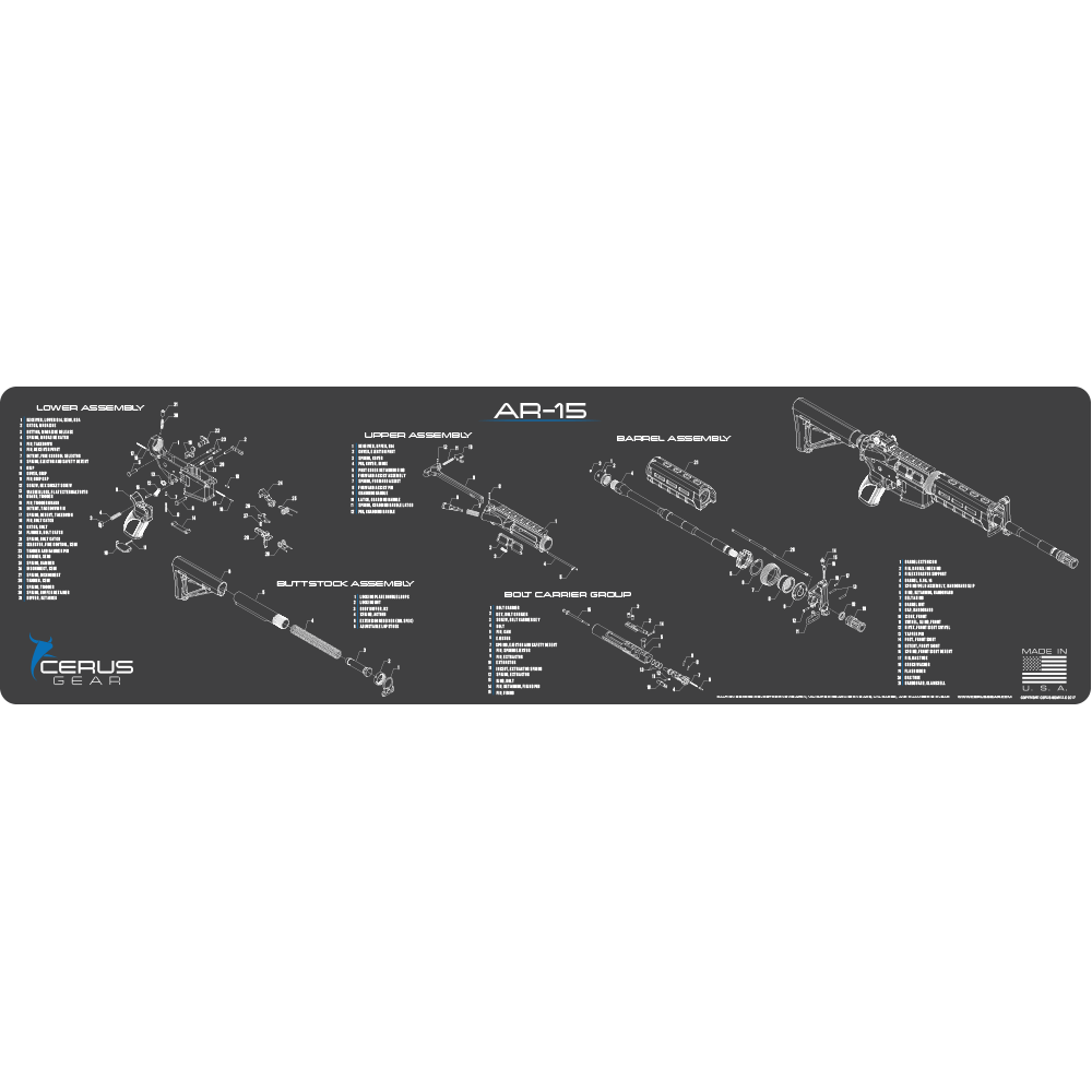 AR-15 SCHEMATIC MAGNUM XXL CHARCOAL GRAY PROMAT