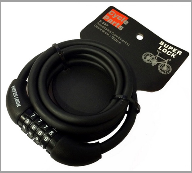 โซ่ล็อคจักรยาน SUPER LOCK S-567 แบบตั้งรหัส 4 หลัก ยาว 150 ซม. Bike lock ล็อคจักรยาน