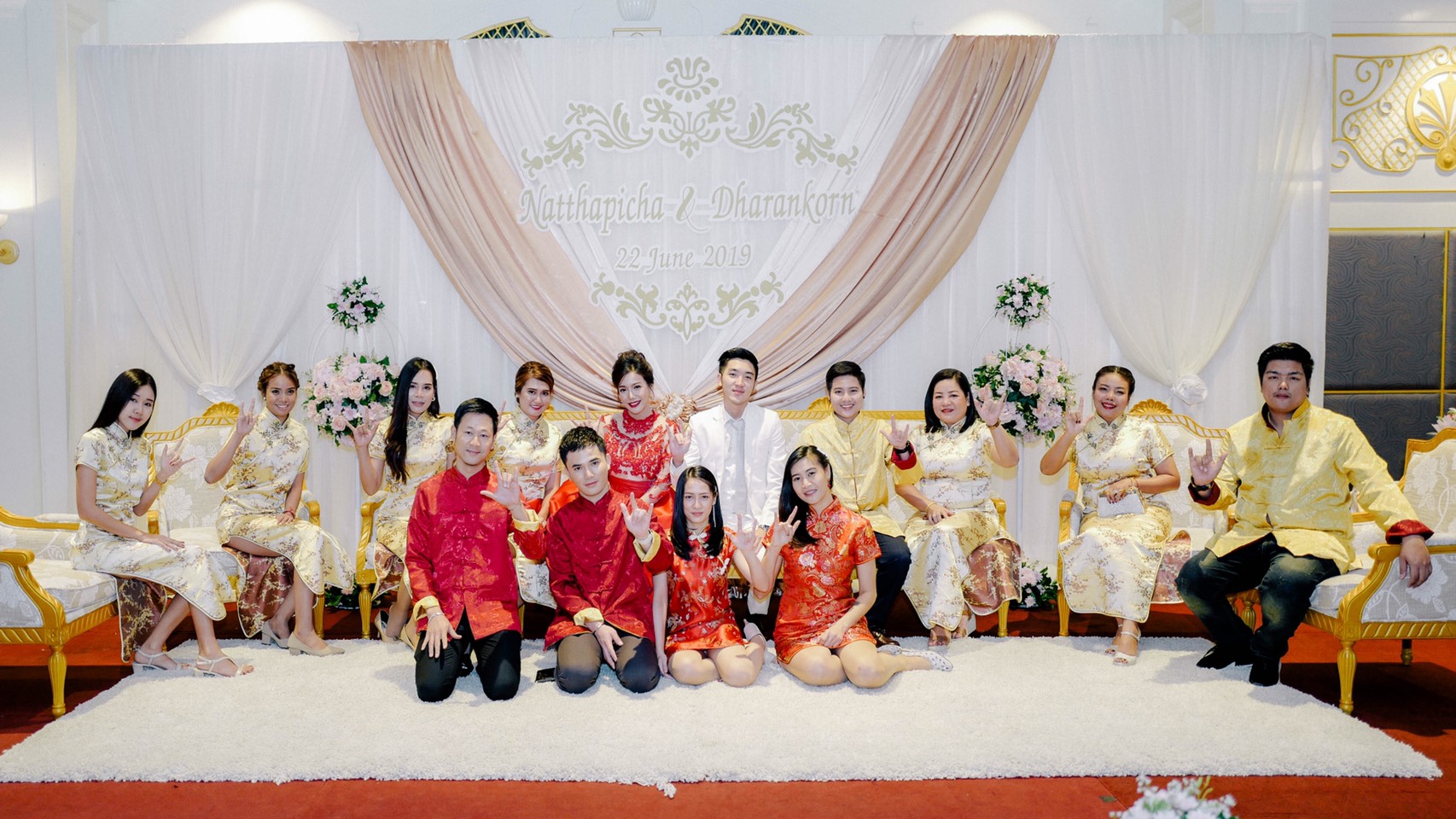 Preorder ชุดจีน ชาย เสื้อคอจีน ผ้าแพร สีแดง / ทอง ใส่ได้สองด้าน