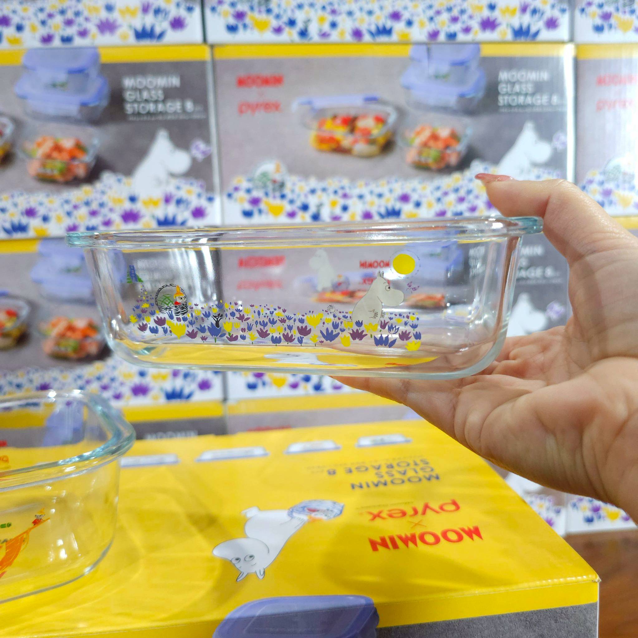 กล่องเก็บแก้ว Pyrex ที่สุดทนทาน Pyrex Moomin Glass Food Storage Container Bowls Set 8pcs ลาย Limited