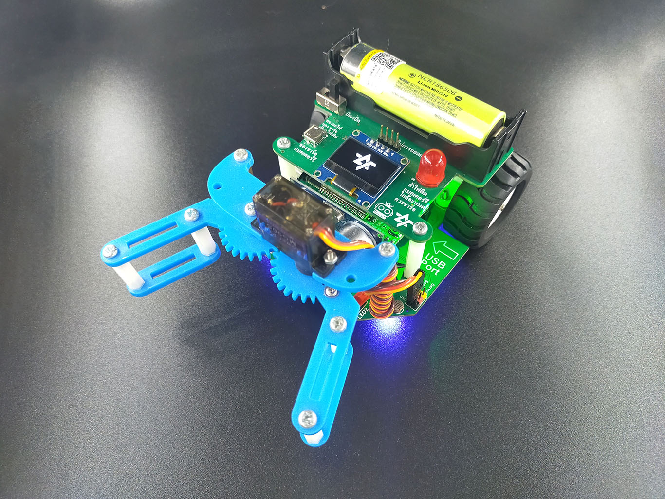 Rapbit32XA หุ่นยนต์พร้อมแขนจับ เขียนโปรแกรมไพทอน