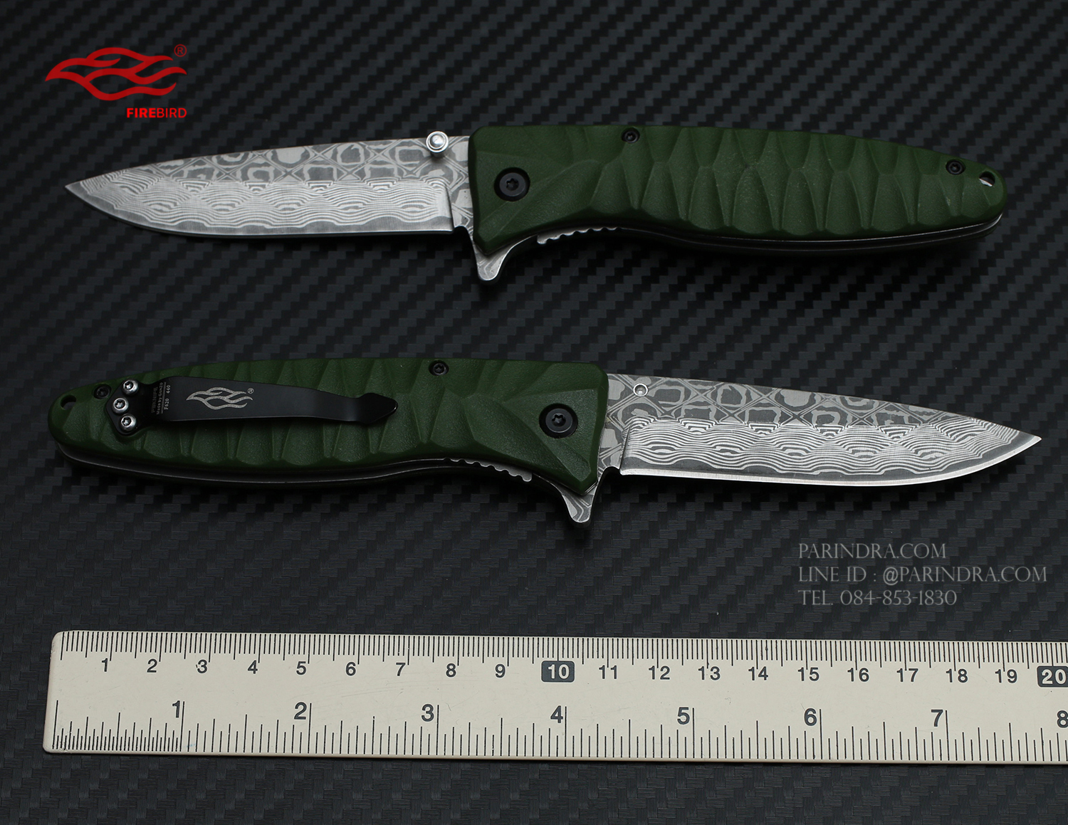 มีดพับ GANZO FIREBIRD F620-G2 ด้ามสีเขียวแก่ ของแท้ 100%