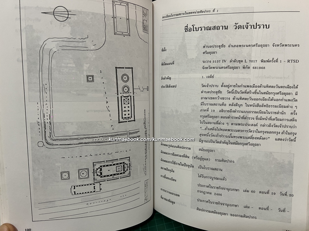 ทะเบียนโบราณสถาน ในเขตหน่วยศิลปากรที่ ๑ : โดย ฝ่ายอนุรักษ์โบราณสถาน กองโบราณคดี กรมศิลปากร