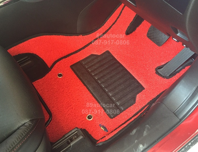 พรมดักฝุ่นไวนิล Mazda CX-3 สีแดงขอบดำ