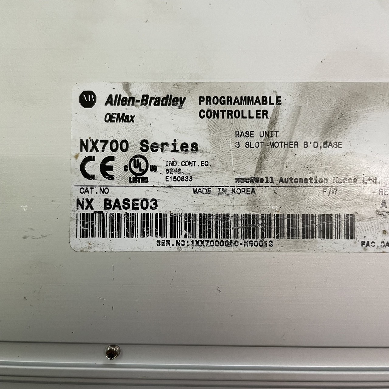 NX_BASE03 PLC " ALLEN-BRADLEY "