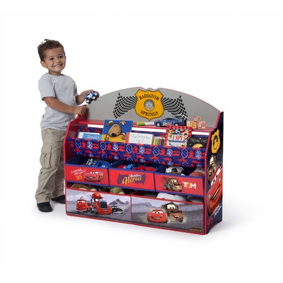 Delta Children Disney Cars Deluxe Book & Toy Organizer (แบบใหม่ล่าสุด) ชั้นเก็บของ ชั้นวางหนังสือ ไซส์ใหญ่