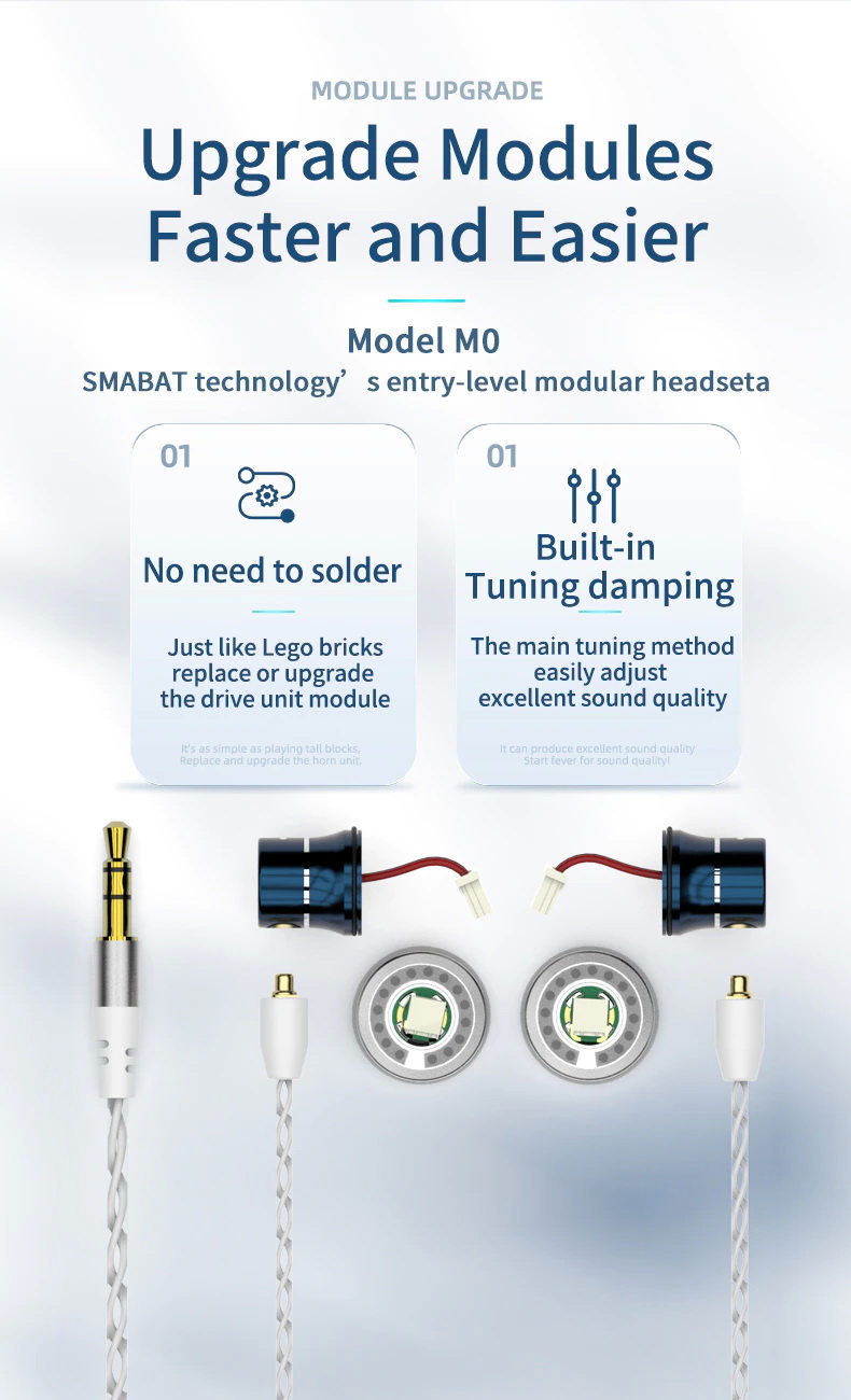 ขาย SMABAT M0 หูฟังเอียบัด พร้อมลูกเล่นถอดอัพเกรด Driver ได้ไม่ต้องบัดกรี